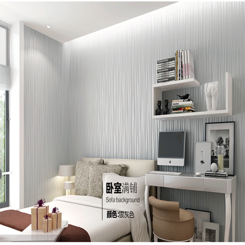 Giấy dán tường trắng nhám nổi giá bán 1m x 45cm, giấy dán tường vân nổi có keo sẵn màu trắng - AZEVA