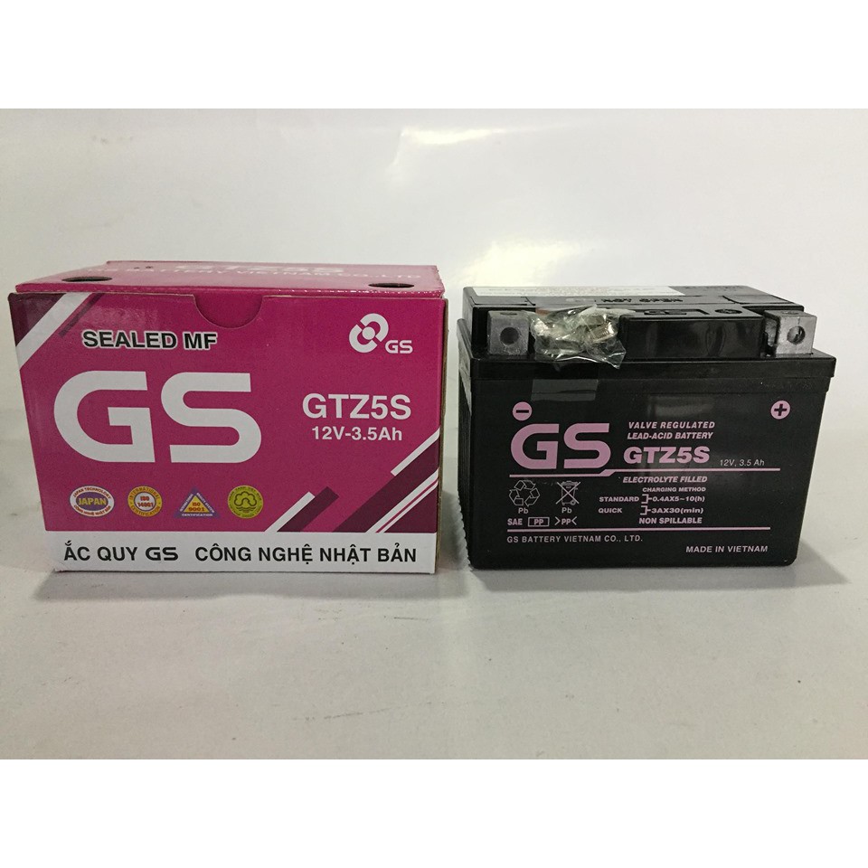 Bình Ắc Quy Khô GS GTZ5S (12V - 3.5Ah)