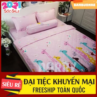 Vỏ gối ôm coton poly hươu hồng
