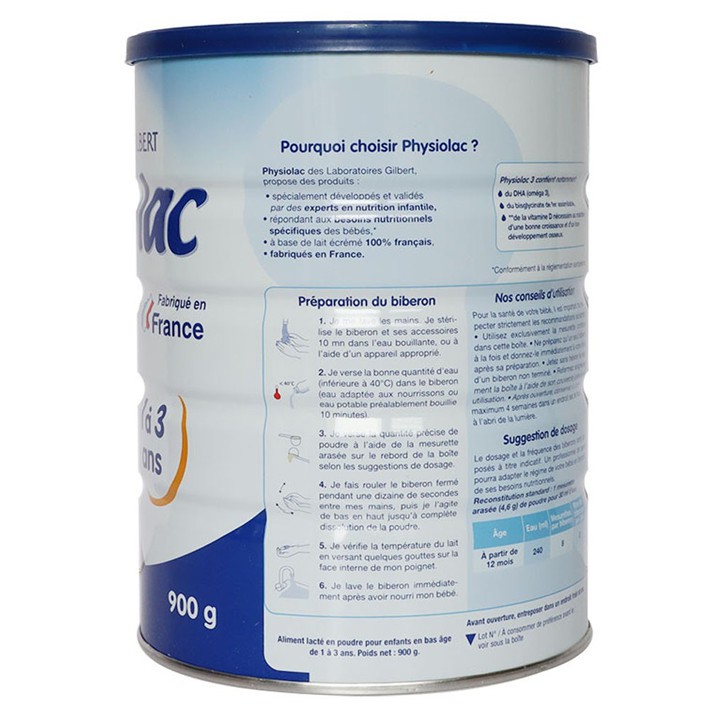 Sữa Physiolac số 3 900gr