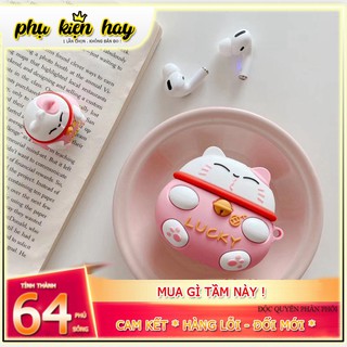 Bao case silicon chống sốc cho tai nghe Apple Airpods 1 / 2 / Pro kiểu dáng Mèo thần tài Gen 2 đem lại may mắn