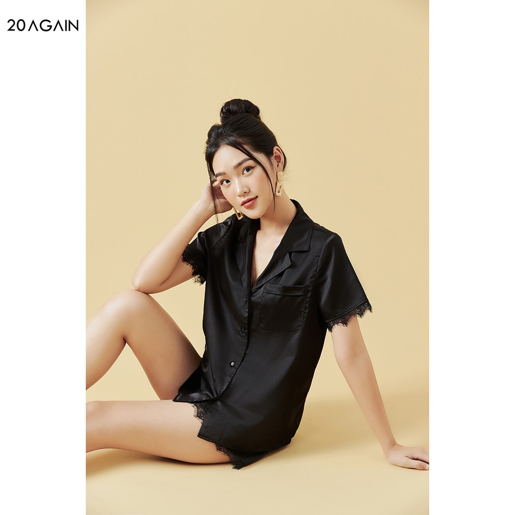 [Mã WABR0101 giảm 10% đơn 99K] Bộ pyjama đùi phối ren 20AGAIN, chất lụa cao cấp, thoáng mát NNA2062 | BigBuy360 - bigbuy360.vn