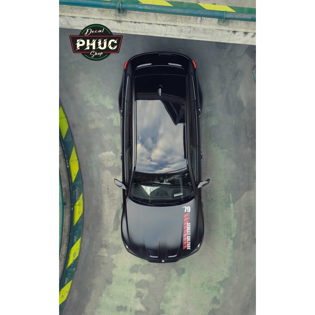 Tem dán nắp capo xe hơi kiểu line mẫu  04