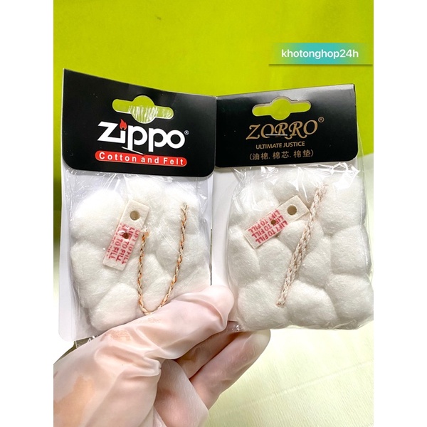 Bông Bấc Zippo Combo phụ kiện chuyên dùng cho 𝐇𝐨̣̂𝐩 𝐐𝐮𝐞̣𝐭 𝐁𝐚̣̂𝐭 𝐋𝐮̛̉𝐚 𝐗𝐚̆𝐧𝐠