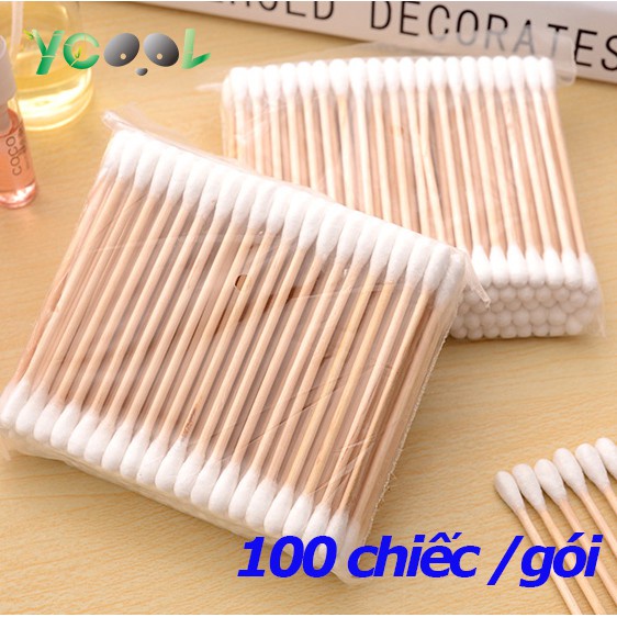 Tăm Bông Ngoáy Tay, Bồng Tẩy Trang Người Lớn Trẻ Em Kháng Khuẩn An Toàn Cho Bé