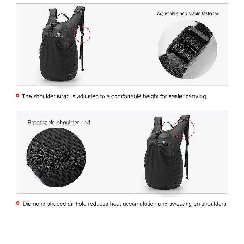 Balo thể thao Camel Crown siêu nhẹ 14L không thấm nước gấp gọn được