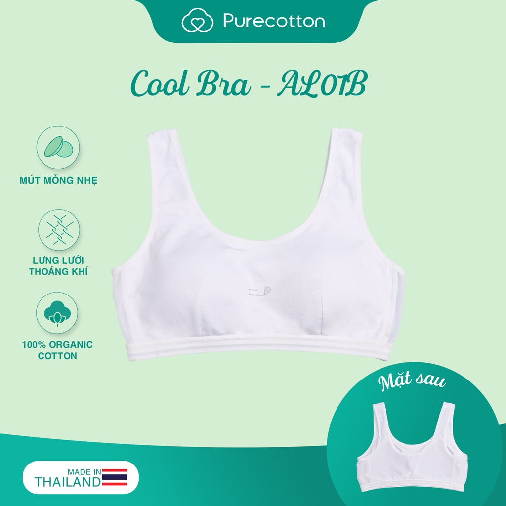 Áo lót học sinh Purecotton cho bé gái mới lớn chất liệu cotton cao cấp kiểu dáng chui đầu có đệm mỏng PC010 | BigBuy360 - bigbuy360.vn