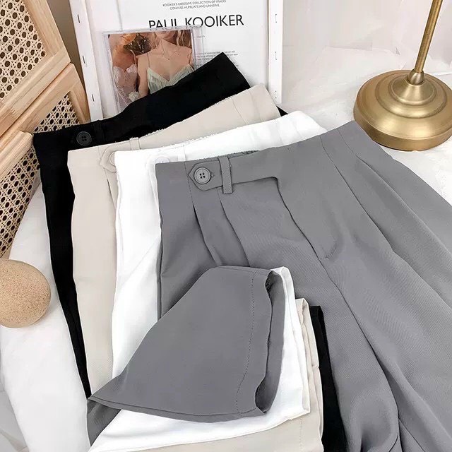 Quần công sở nữ chất tuyết mưa loại 1, Quần baggy cạp lệch siêu xinh full màu đen, trắng ,kem, ghi mã 1111