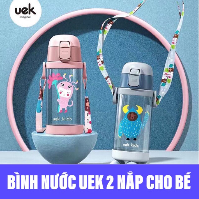 [RẺ VÔ ĐỊCH] Bình Nước UEK 350ml Cao Cấp 2 Nắp Cho Bé