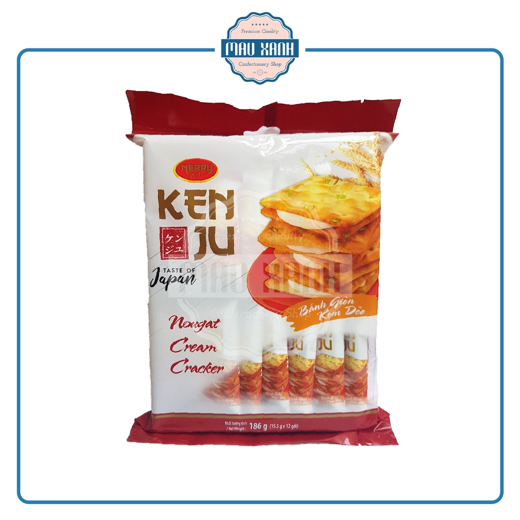 Bánh Quy Hành Nhân Nougat Kem Sữa Richy Kenju - Nougat Cream Cracker Onion Flavor (Hộp 186g - 12 Gói)