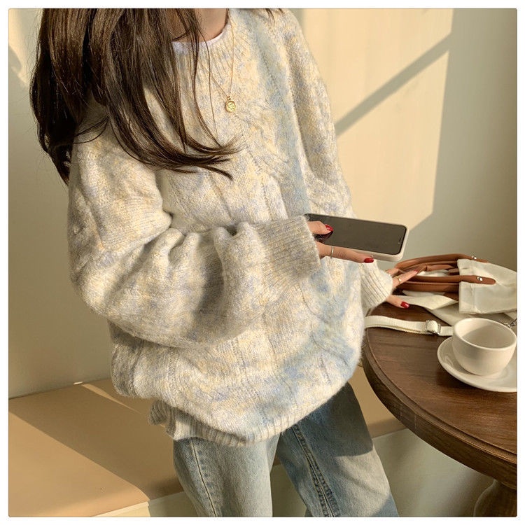 Áo sweater Dệt Kim Dáng Rộng Phong Cách Mùa Thu Mới