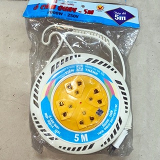 Ổ cắm quay điện TIỀN THÀNH 5 mét 4 lỗ cắm 2000W 250V Ổ quay chia nối điện di động (Ship hỏa tốc HCM)