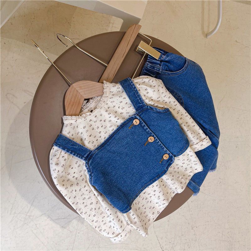 ✨Đốm✨ Áo Khoác Denim Phong Cách Phương Tây Thời Trang Mùa Thu Mới Cho Bé Gái