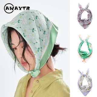 Khăn Quàng Cổ / Khăn Quàng Cổ / Băng Đô Vải Cotton Lanh In Họa Tiết Thời Trang Hàn Quốc Dành Cho Nữ