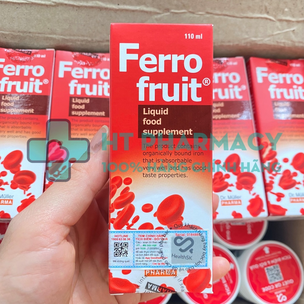 Siro sắt Ferro Fruit Dr.Muler 110ml vị trái cây bổ máu cho mẹ, bé và phụ nữ trong kỳ kinh
