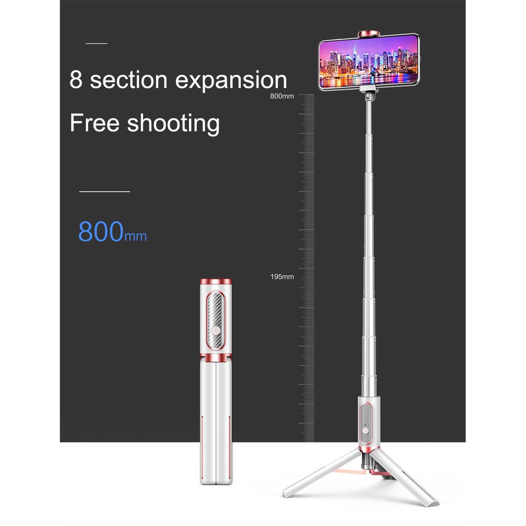 Gậy Selfie SEAJIC 202 bluetooth kiêm chân đế điện thoại 80cm