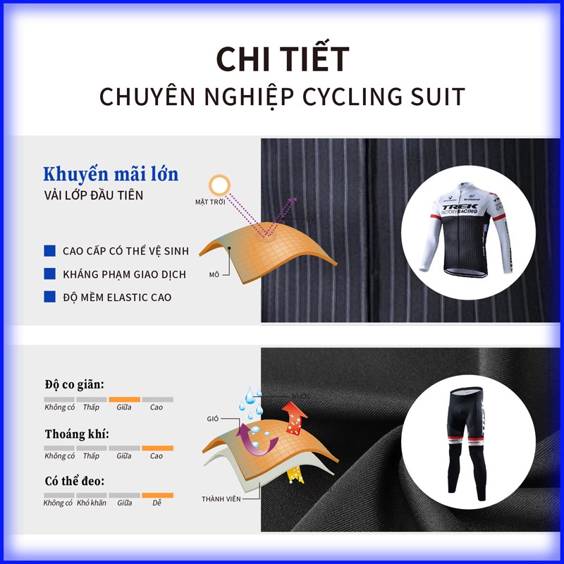 Set Đồ Thể Thao Đi Xe Đạp TREK Thấm Hút Nhanh