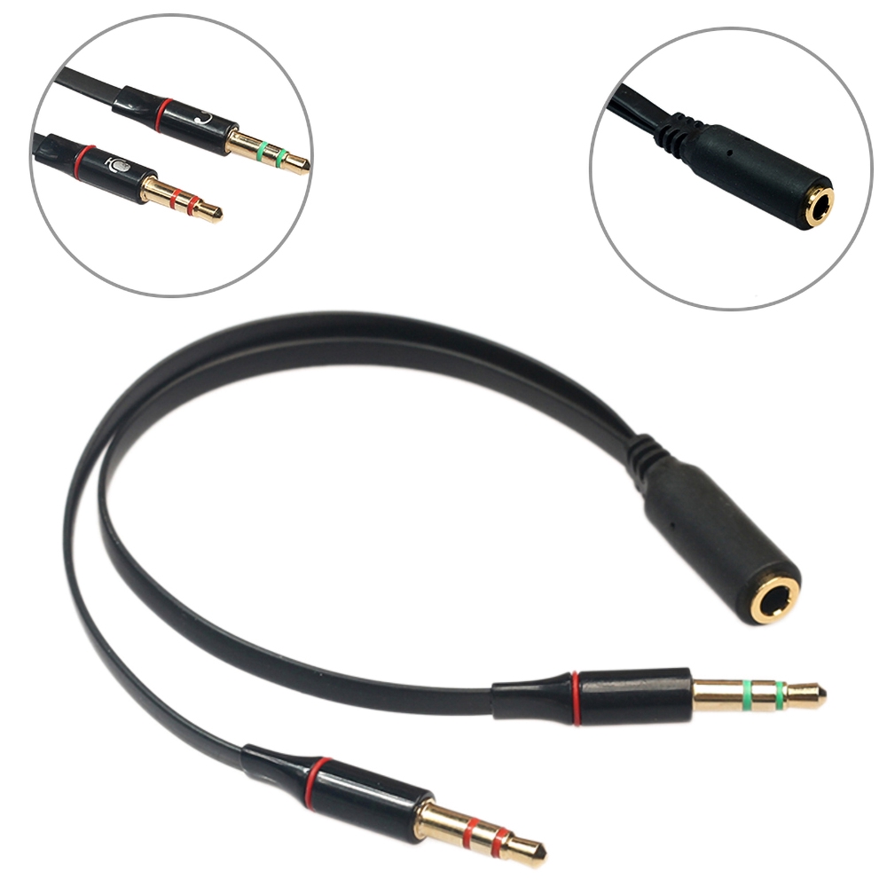 Cáp chia tai nghe hình chữ y jack cắm 3.5mm cho laptop/pc tiện dụng