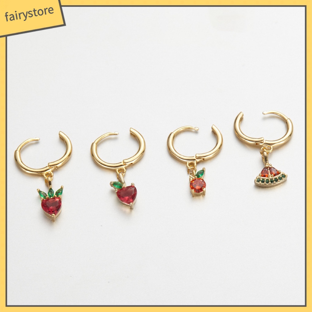 1 Đôi Bông Tai Hình Chùm Nho Đính Đá Nhiều Màu Thời Trang