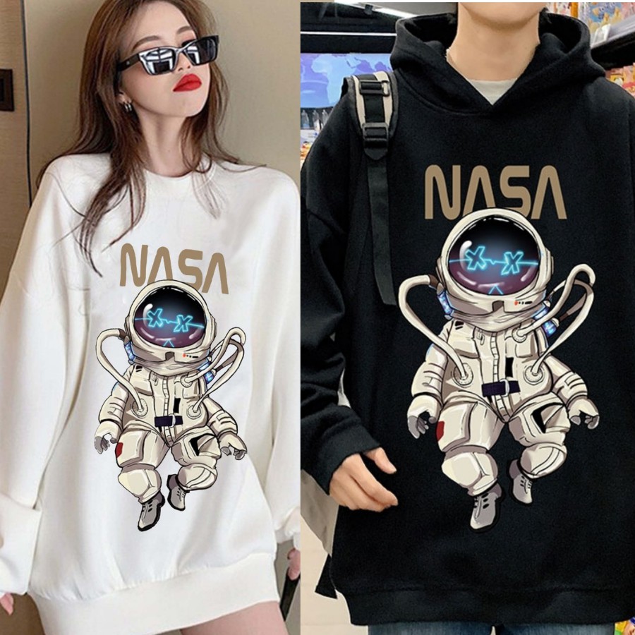 Áo Nỉ Bông Sweater, Áo Hoodie NASA, Nam Nữ Unisex in Công Nghệ Mới Nhất, bền mầu giữ Form chuẩn - Top Trend 2021