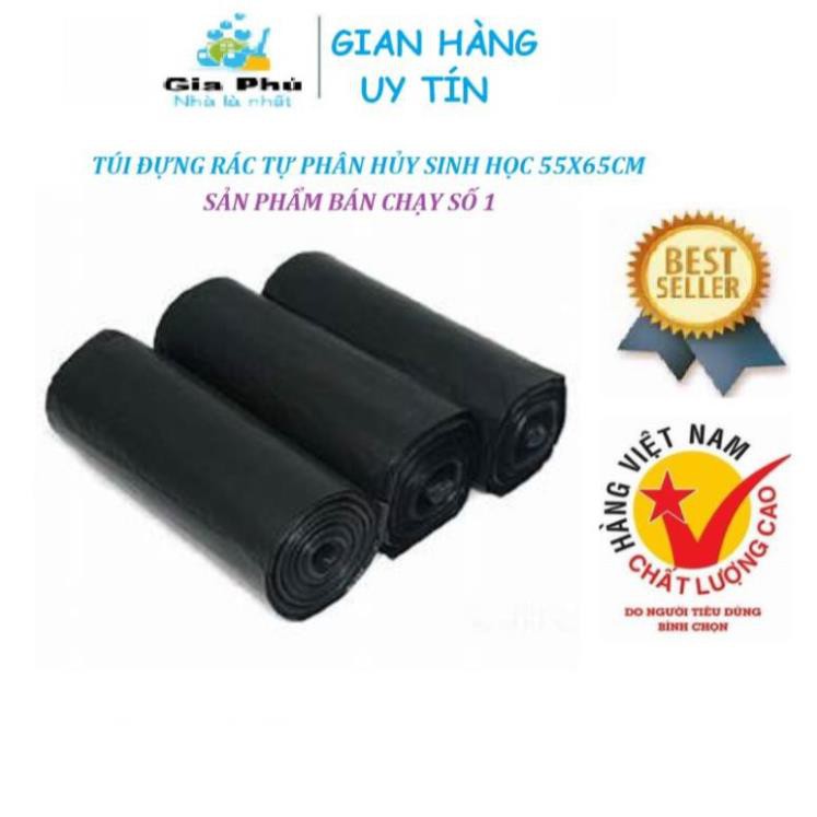 Bộ 3 cuộn đựng rác tự phân hủy đen ( loại trung và tiểu )