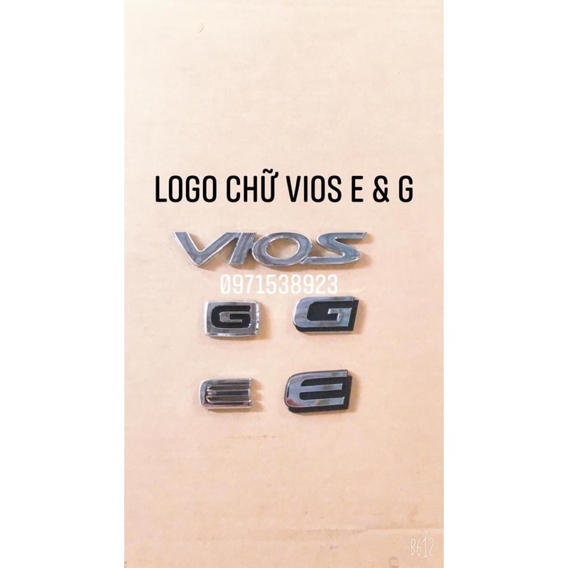 Chữ nổi VIOS E G dán đuôi xe