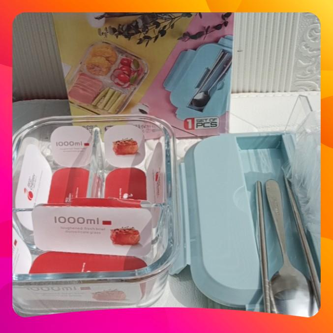 Hộp Cơm Thủy Tinh, Hộp Cơm Văn Phòng Đựng Thức Ăn Cao Cấp, Tiện Lợi