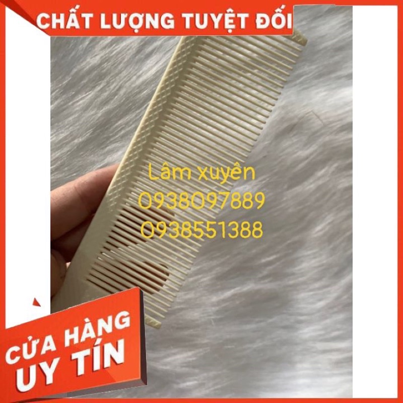 Lược cắt tóc nam bản to 007 ⚡FREESHIP⚡ màu trắng, nhựa dẽo cao cấp, chịu nhiệt, kháng hóa chất, độ ăn tóc cao