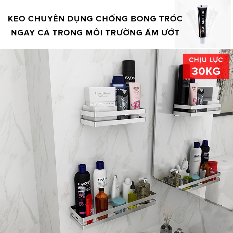 Kệ Để Lọ Gia Vị Đồ Phòng Tắm Inox 304 VANDO Cao Cấp Có Thể Dùng Keo Hoặc Bắn Vít