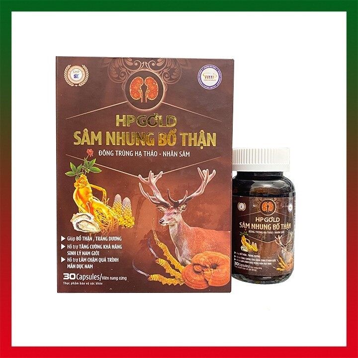 Viên uống Sâm Nhung Bổ Thận HP Gold -Giúp tăng cường si.nh lực cho cả nam và nữ- hộp 30 viên