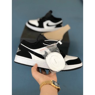 Giày jdcổ thấp panda sieu cap, Giày JD1 low đen trắng thấp cổ nam nữ cực hot
