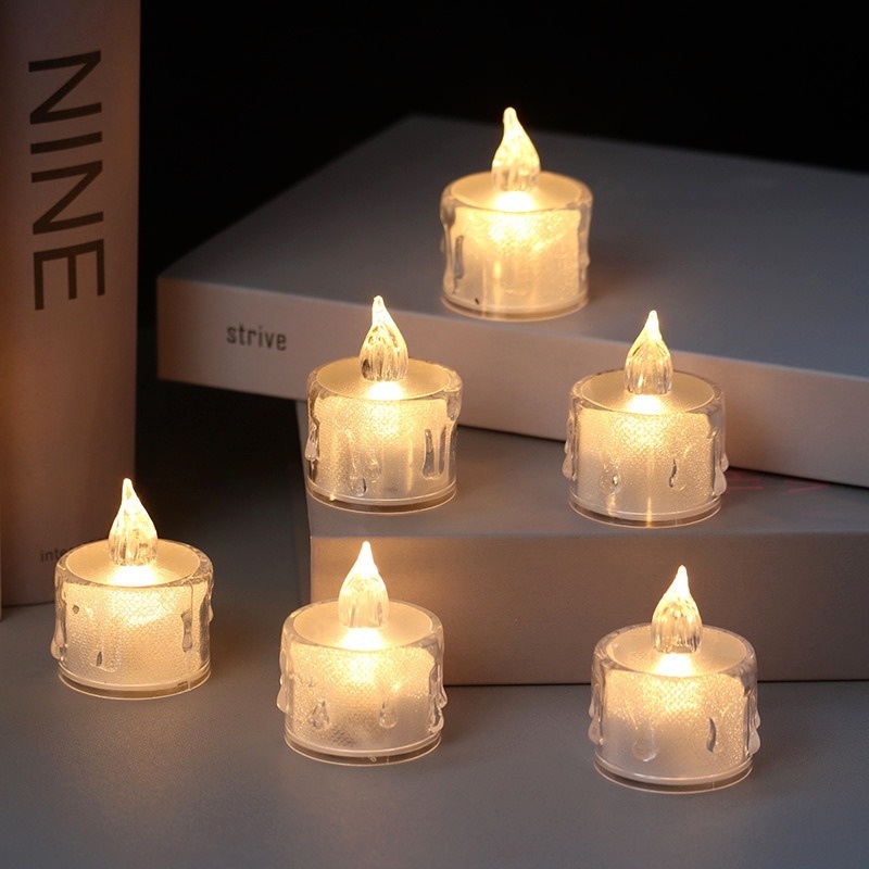 1 Đèn LED Mô Phỏng Hình Nến Không Lửa Bằng Acrylic Sử Dụng Pin Trang Trí Tiệc Cưới/Sinh Nhật/Giáng Sinh