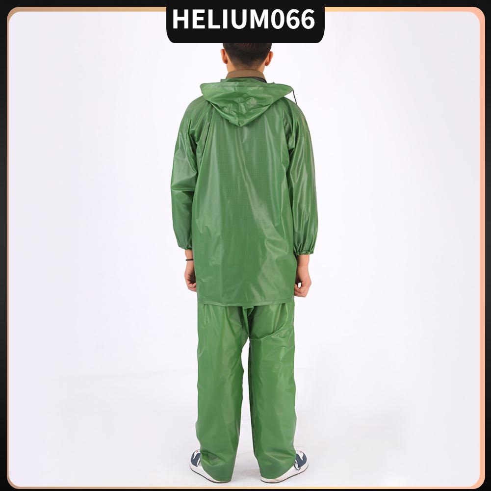 Bộ đồ đi mưa Tách Áo dày dặn Quần áo không dùng một lần Nút đóng Căng tay có dây Mặc Helium066