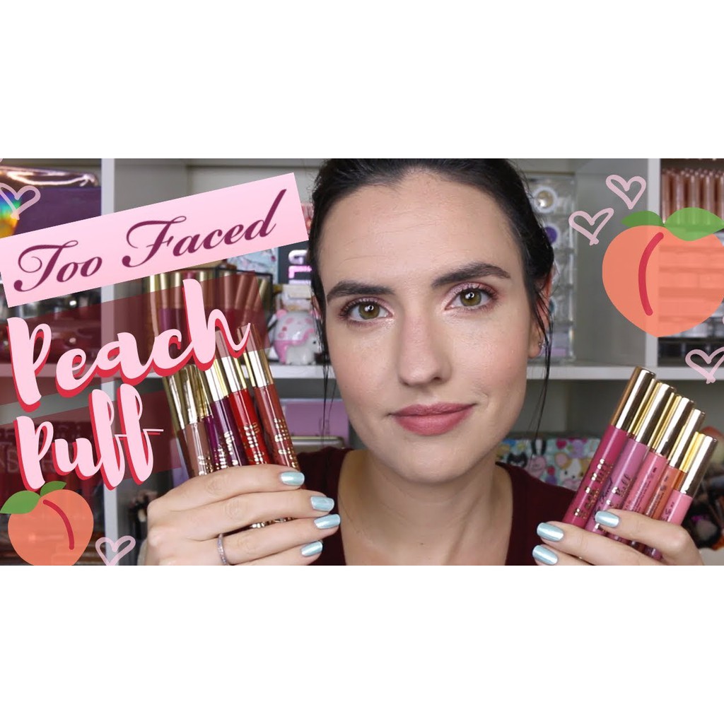 Too Faced - Son Kem Lì Mới Ra Mắt Too Faced Peach Puff -Wearing Diffused Matte Lip Color