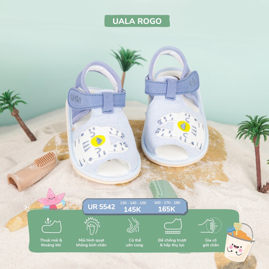 UALA ROGO - Giày tập đi bé trai hổ con nhảy nhót chuẩn y khoa đế cao su non chống trơn trượt siêu mềm nhẹ