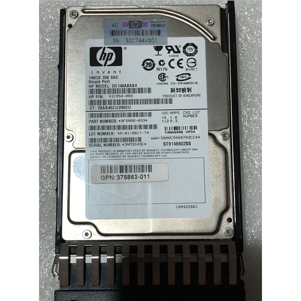 Ổ Cứng 2.5 "hp Server 431958-b21 432320-001 430165-003 418399-001 507283-001 146gb 10k Sas