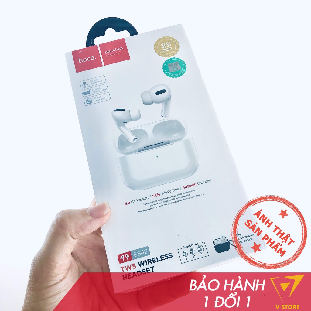 TAI NGHE BLUETOOTH HOCO ES42 CẢM ỨNG 2 BÊN TWS CÓ MIC  ĐỊNH VỊ ĐỔI TÊN TĂNG GIẢM ÂM LƯỢNG - ĐEN [HOCO ĐÀ NẴNG]