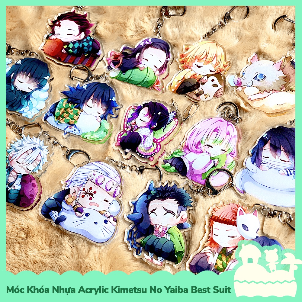 [Sẵn VN - NowShip] Móc Khóa Keychain Acrylic Nhựa Trong Anime Manga Kimetsu No Yaiba Demon Slayer Pillow Good Sleep