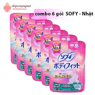 COMBO 6 Băng Vệ Sinh Diana Sofy Body Fit Có Cánh 21cmX22 Miếng - HÀNG NỘI ĐỊA NHẬT