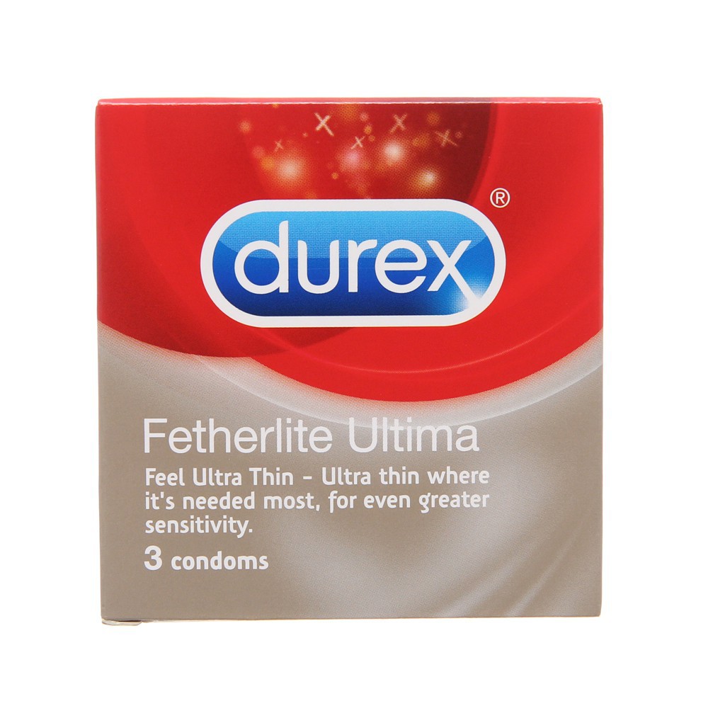 Bao cao su Durex Fetherlite Ultima ôm khít, không màu, bôi trơn, Hộp 3 cái