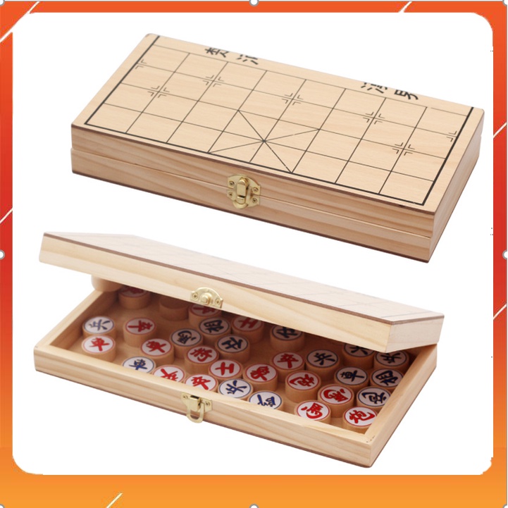 Đồ chơi bộ cờ tướng cao cấp bằng gỗ có hộp đựng đẹp gọn nhẹ - đồ chơi gỗ thông minh phát triển tư duy trí tuệ cho bé