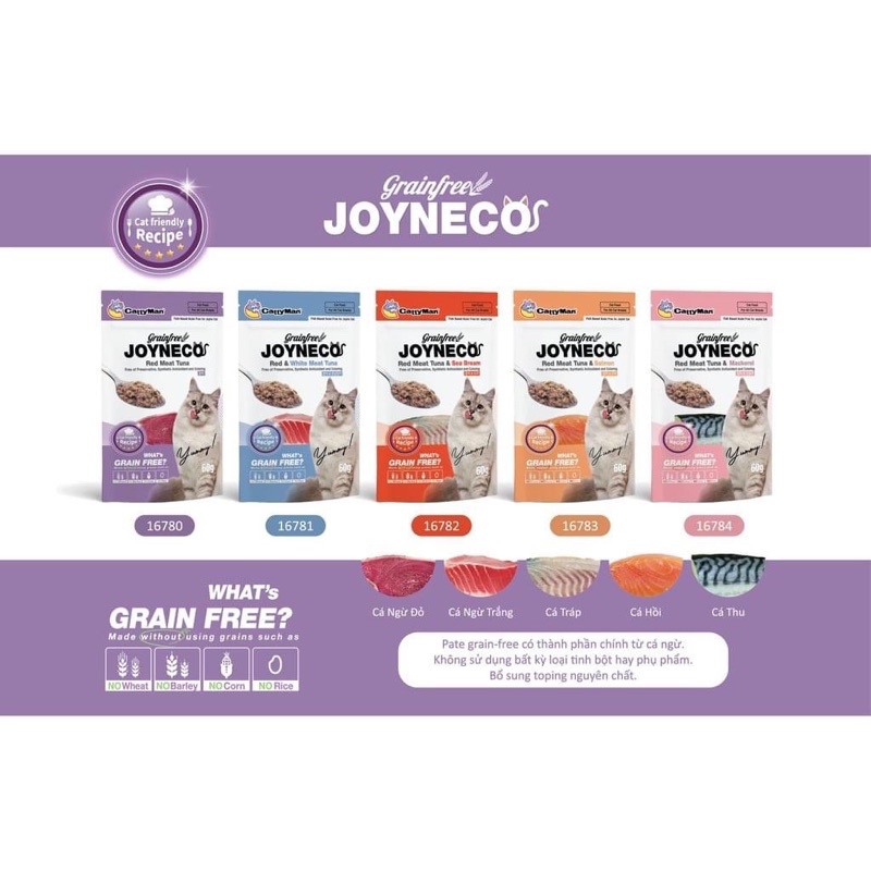 Pate Joyneco 60G - Pate cho mèo (Pate không tinh bột/Grain-free)