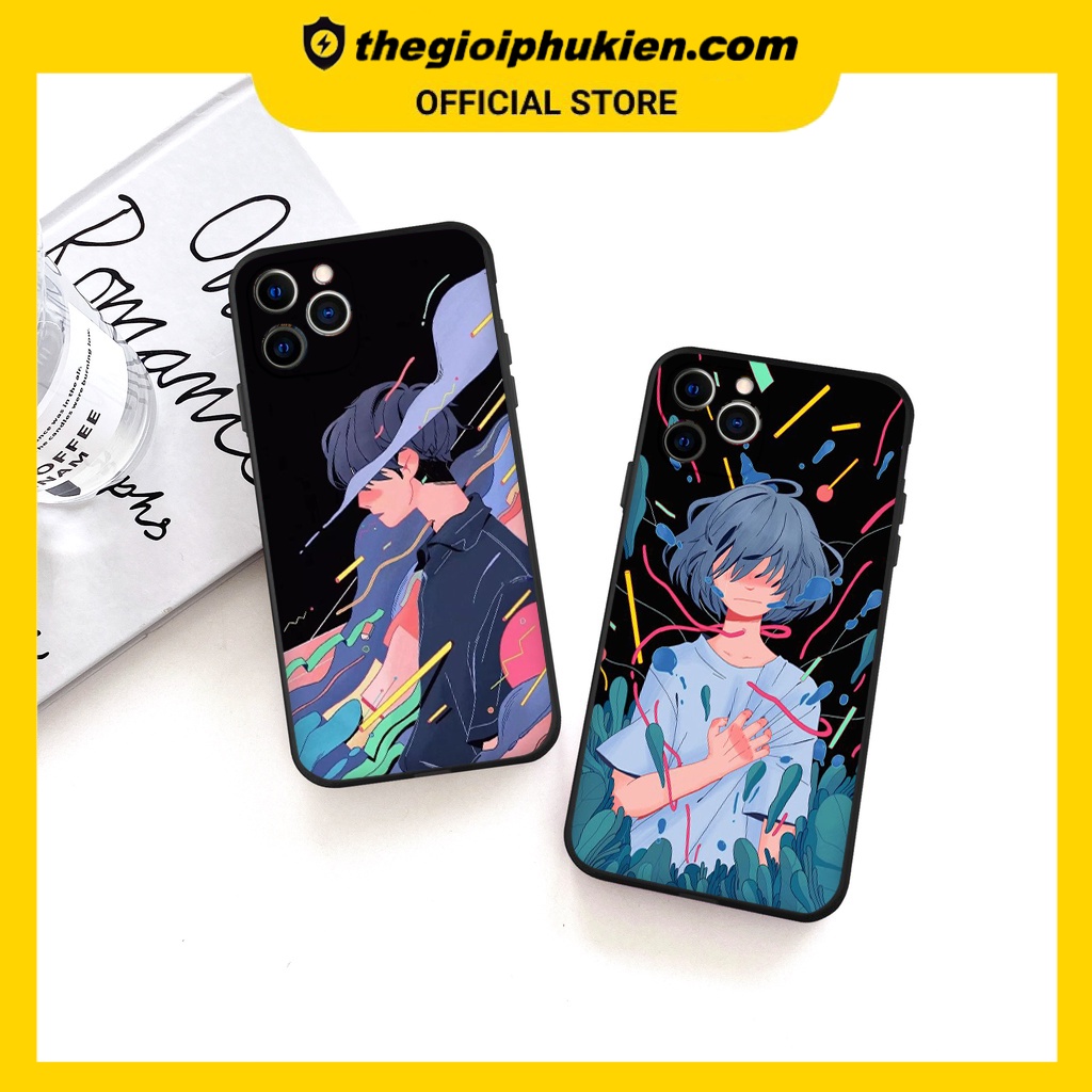 Ốp iphone - Ốp lưng iphone cạnh vuông Cặp đôi sắc màu dành cho ip 6 đến 14promax - ng150