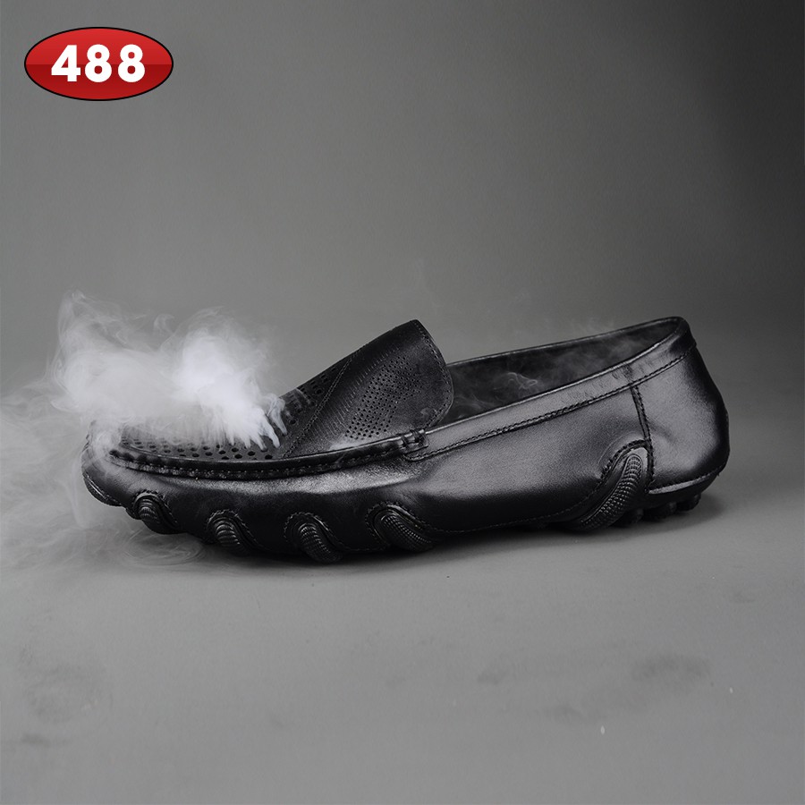 Giầy da nam, đục lỗ, thoáng khí, da bò thật ishoesvn IS488