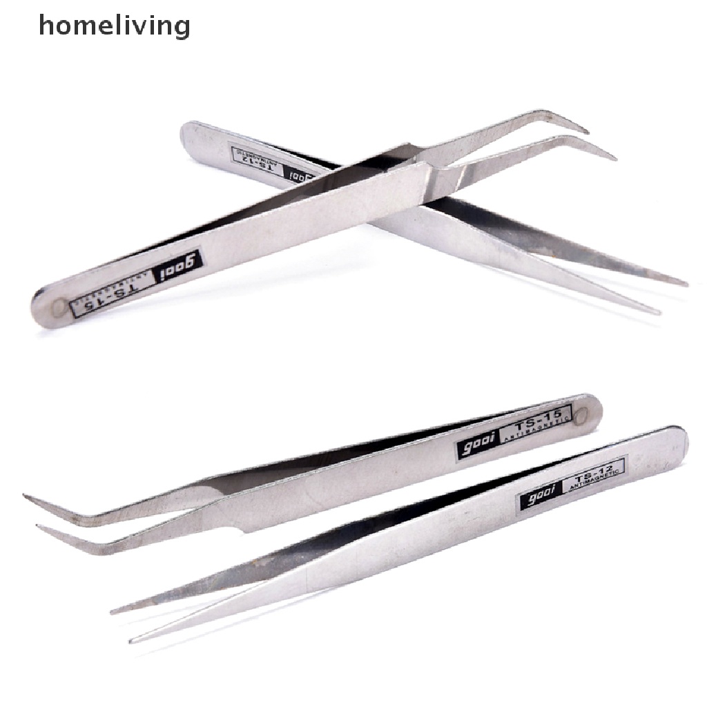 Set 2 Nhíp Inox Gắp Đá Quý / Lông Mi / Trang Trí Móng Nghệ Thuật