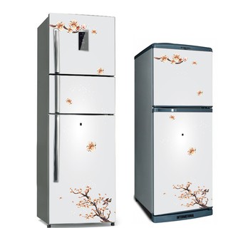 Decal dán tủ lạnh hoa 3d