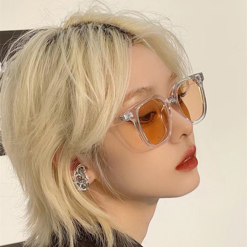 Kính Mát Chống Tia UV400 Tròng Trong Suốt Thời Trang Cho Nam Và Nữ
