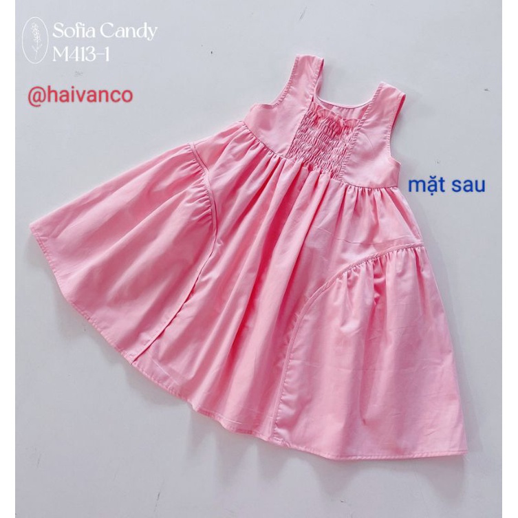 Đầm váy đi chơi xòe rộng bé gái vải mềm nhập haivanco màu tươi sáng mềm mại và thoáng mát đi học đi chơi đều đẹp