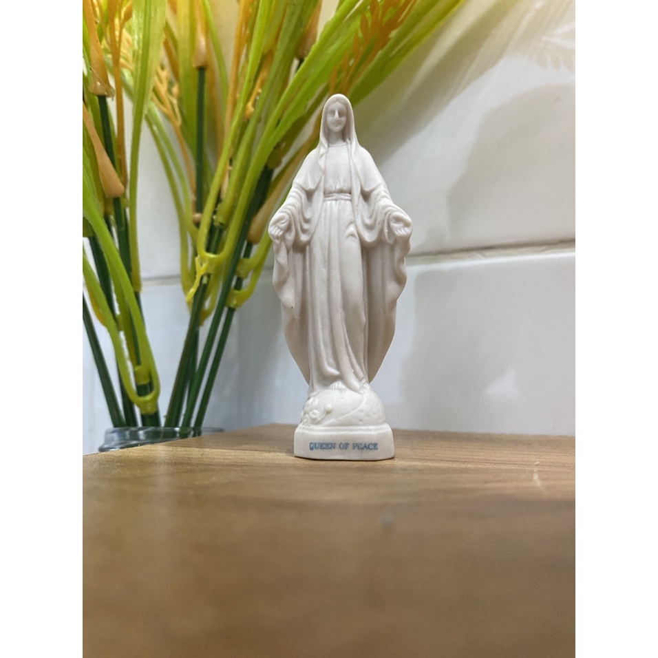 421.Tượng công giáo - Mẹ ban ơn gốm sứ 7cm trắng