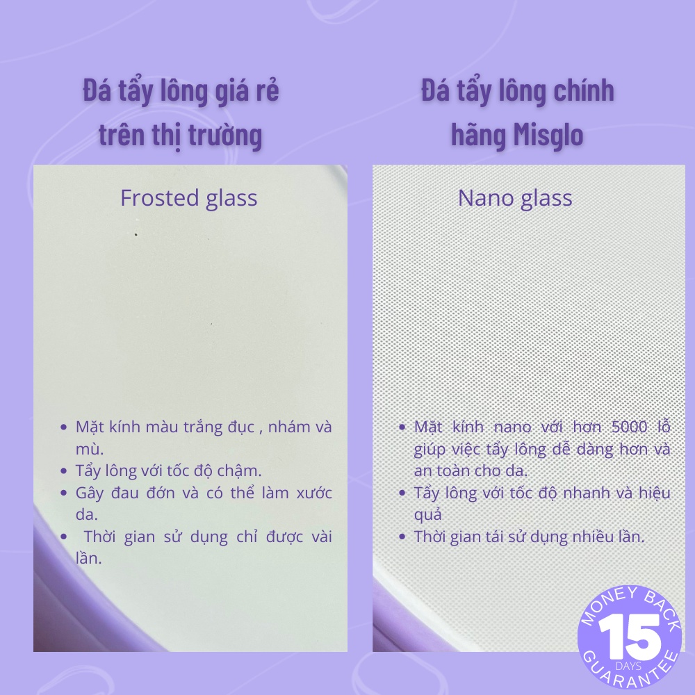 US-UK  Đá tẩy lông không đau Nano-Crystalline Misglo cao cấp Full Box